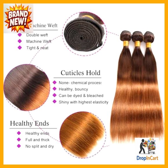 Straight Human Hair Bundles Double Weft Brazilian Virgin Hair Weave main image 4